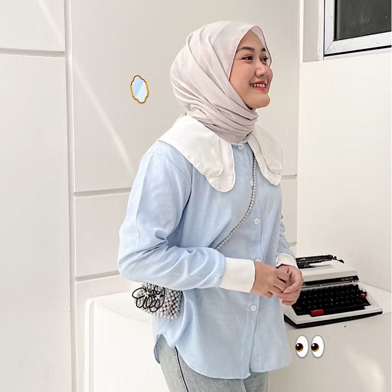 AERA SHIRT BY BOONAA | KEMEJA PEREMPUAN | KEMEJA SALUR PEREMPUAN - Gambar 3