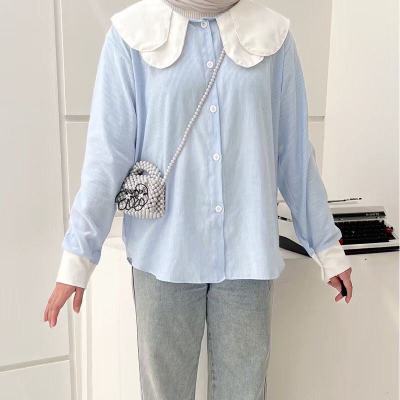 AERA SHIRT BY BOONAA | KEMEJA PEREMPUAN | KEMEJA SALUR PEREMPUAN - Gambar 2